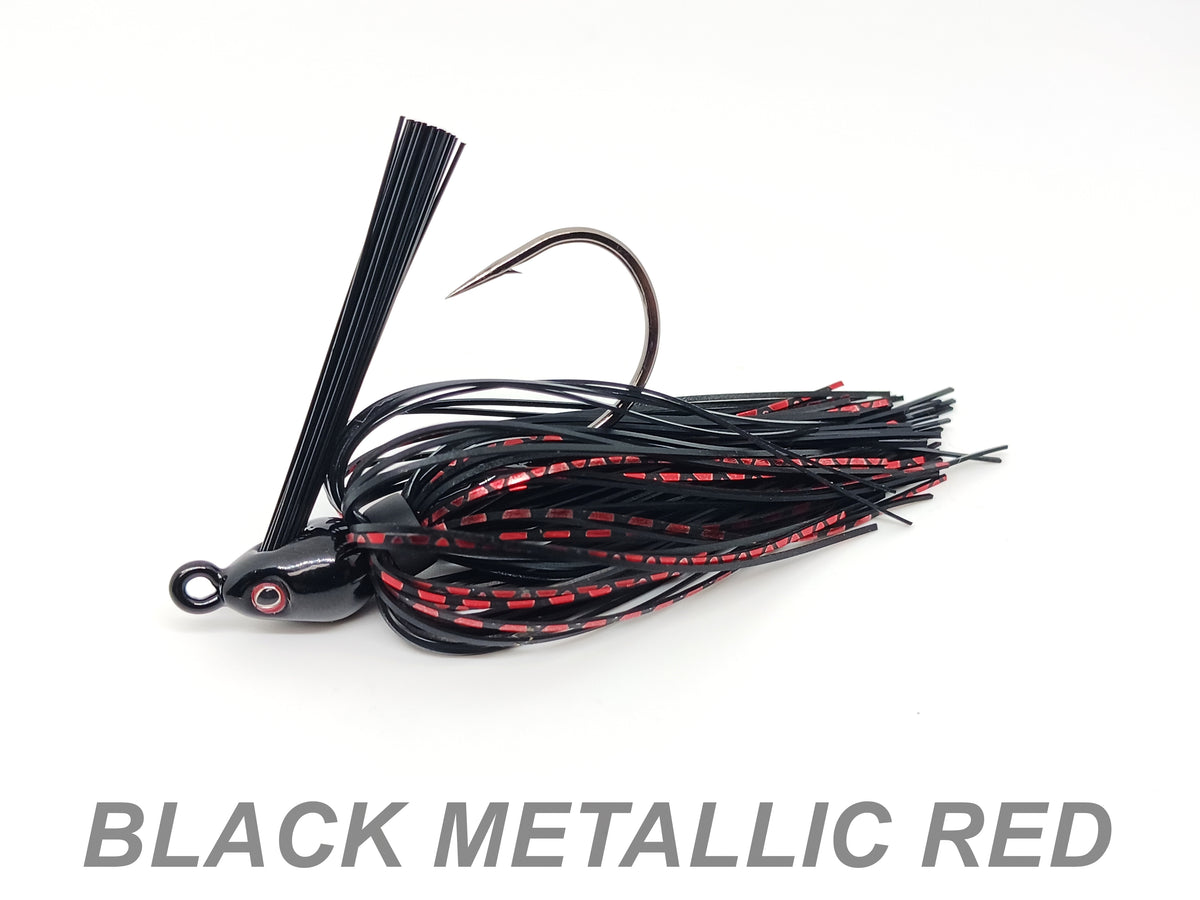 47 Black Metallic Red Swim Jig