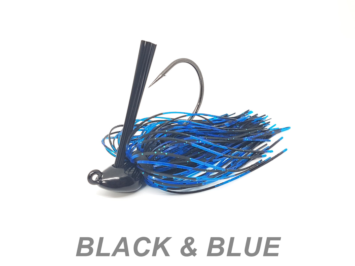 Strike King Hack Attack Fluoro Flipping Jig - 1/2 Oz Blue Craw Fishing Lure - View #2