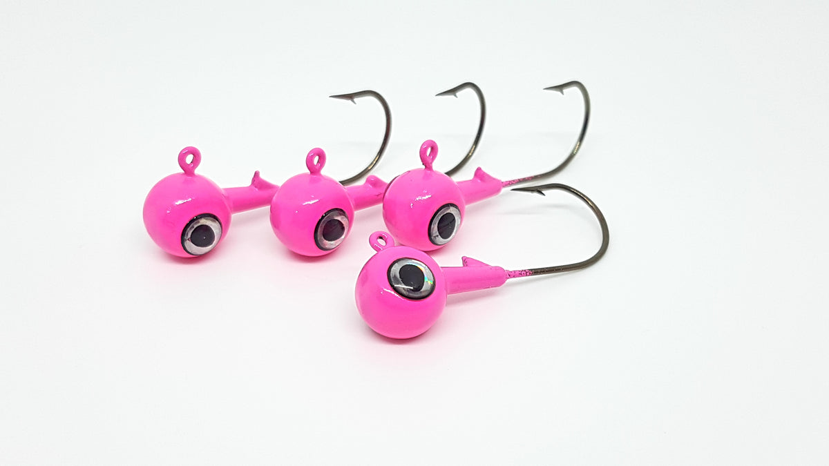 thumbnail image 2 of 25 Pack Floating Walleye Jig Heads - 1/4 Oz, Size 2 Hook, Bright Pink Foam - Freshwater Fishing 2 of 4