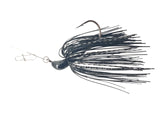 Black Silver Ghost bladed jig bass fishing lure for bass fishing by Weapons of Bass Destruction