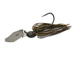 Green Pumpkin Shad bladed jig bass fishing lure for bass fishing by Weapons of Bass Destruction