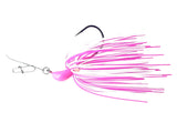 Hot Pink bladed jig bass fishing lure for bass fishing by Weapons of Bass Destruction