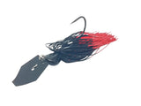 Black Red Tip Black bladed jig bass fishing lure for bass fishing by Weapons of Bass Destruction