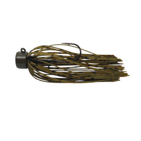 "Green Pumpkin" Bass Bite Bass Bites – 1/4oz Skirted Ned Jig
By Weapons of Bass Destruction Lure Co


Crush the bite with Bass Bites, the ultimate finesse weapon. This 1/4oz skirted Ned jig pairs the subtle action of a Ned rig with a hand-tied silicone skirt to give your presentation unmatched lifelike movement. Rig it with your favourite soft plastic and choose between a 1/0 or 4/0 hook depending on your target and conditions.


Built for pressured waters, tough bites, and big bass, Bass Bites are perfect 