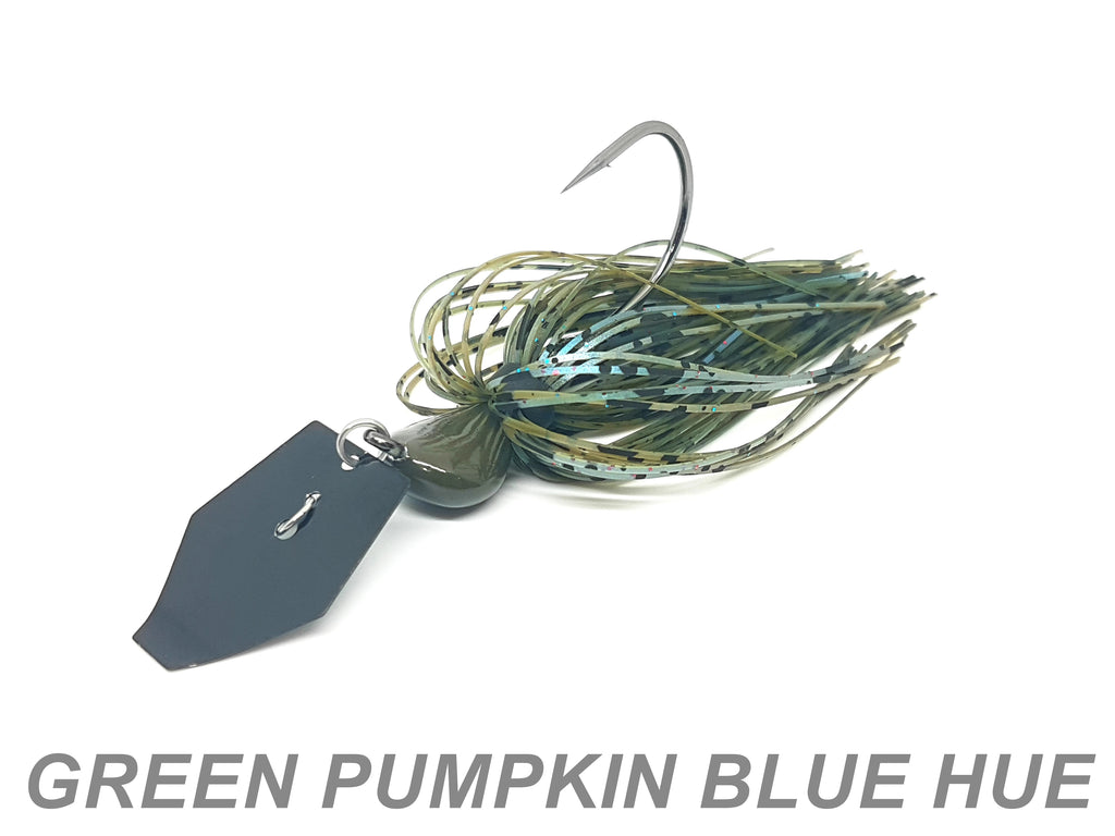 16 Green Pumpkin Blue Hue Bladed Jig