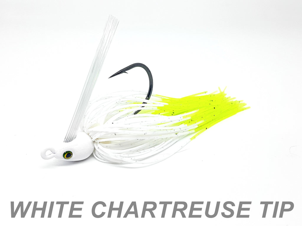 19 White Chartreuse Tip Swim Jig