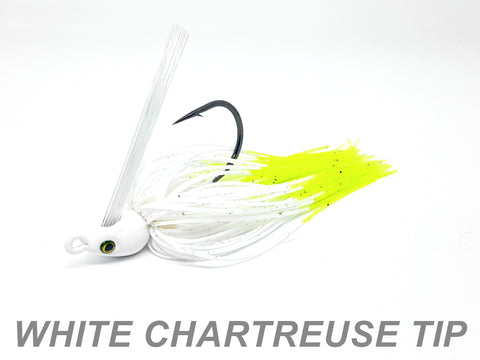 #19 "White Chartreuse Tip" Swim Jig